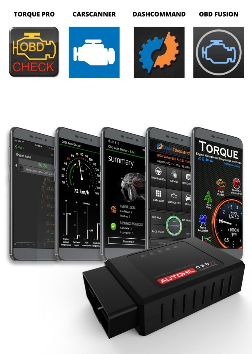 Autohil AX4 OBD2 Bluetooth Scan Tool For iOS and Android